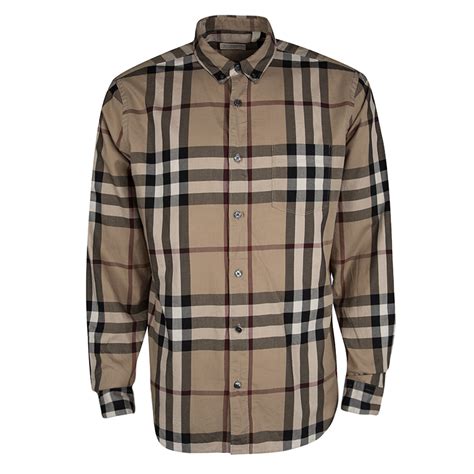 burberry button down mens xxl|Burberry long sleeve button up.